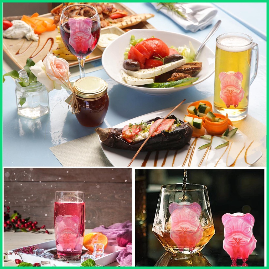 Khuôn Làm Đá 4 Ngăn Tạo Hình Chó Bull Sáng Tạo