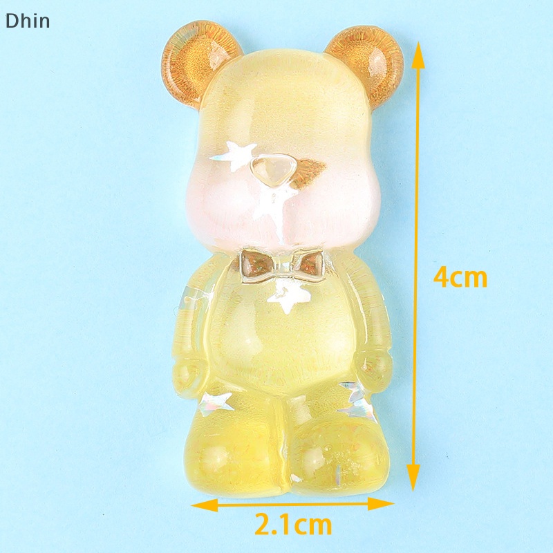 [Dhin] Kẹp Tóc Nhựa Resin Trong Suốt Hình Gấu Hoạt Hình Đáng Yêu