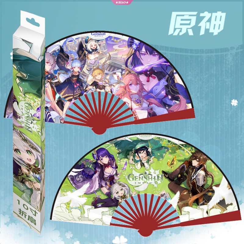 Quạt Xếp Cầm Tay Bằng Vải Hai Mặt Hóa Trang Nhân Vật Honkai: Star Rail