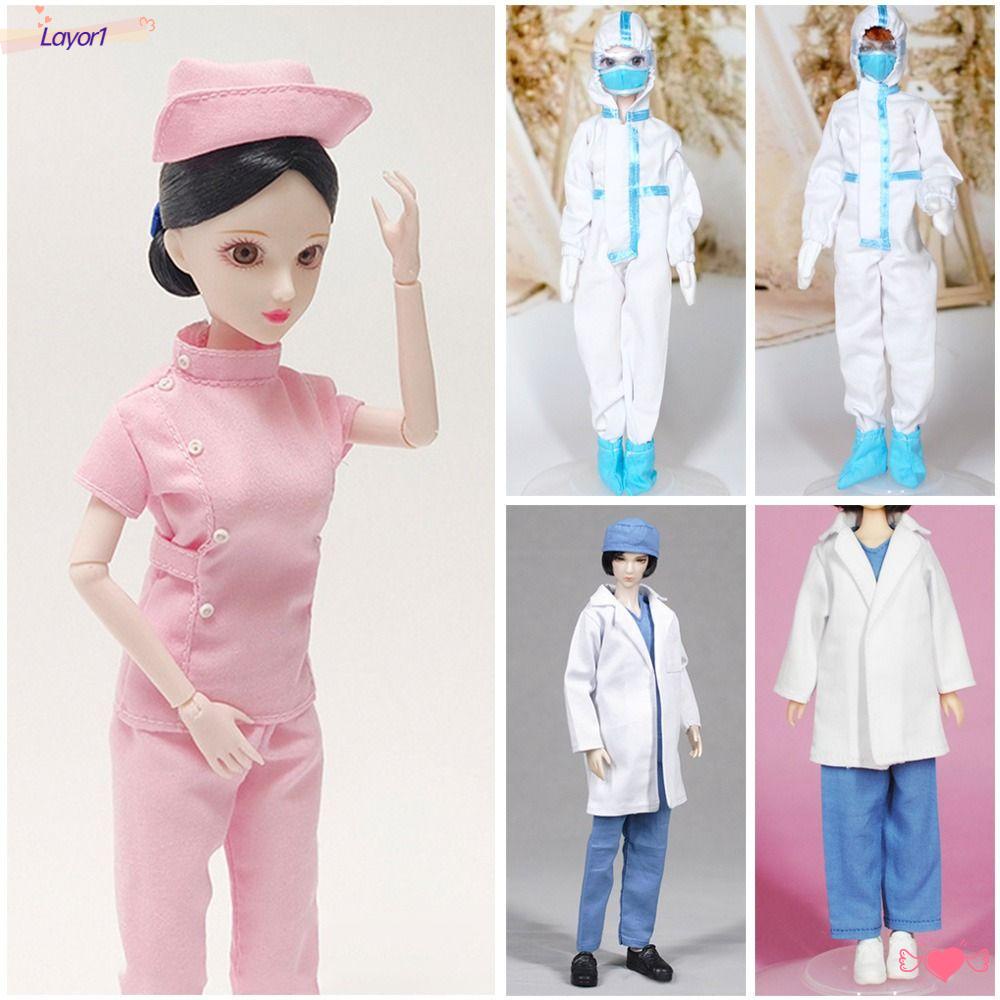 LAYOR1 1 Bộ Quần Áo Y Tế Cho Búp Bê 30cm Tỉ Lệ 1 / 6