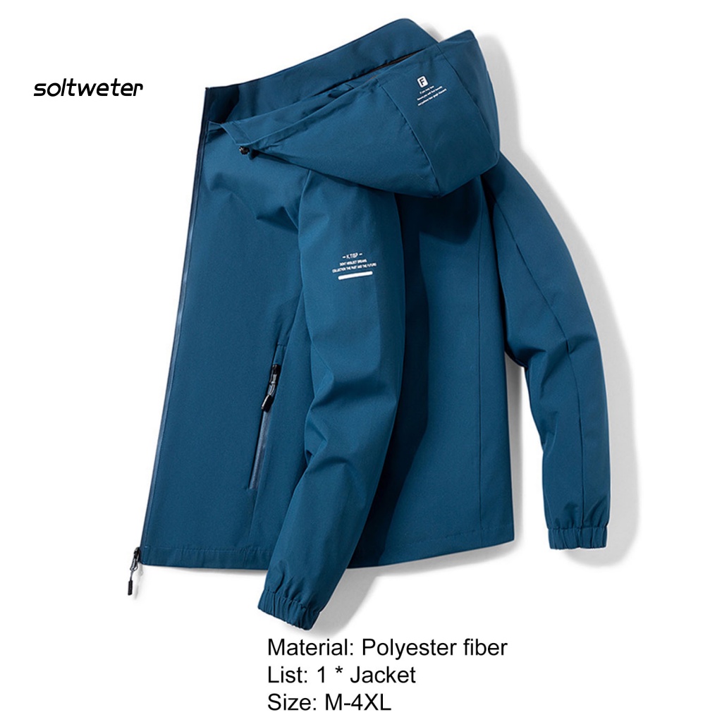 Áo Khoác Màu Trơn Có Nón Phối Túi Có Khóa Kéo Có Thể Tháo Rời Thời Trang Đường Phố Cho Nam