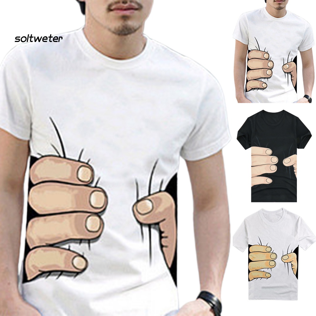 Áo Thun In Họa Tiết Hoạt Hình Vui Nhộn Thời Trang Mùa Hè Cho Nam