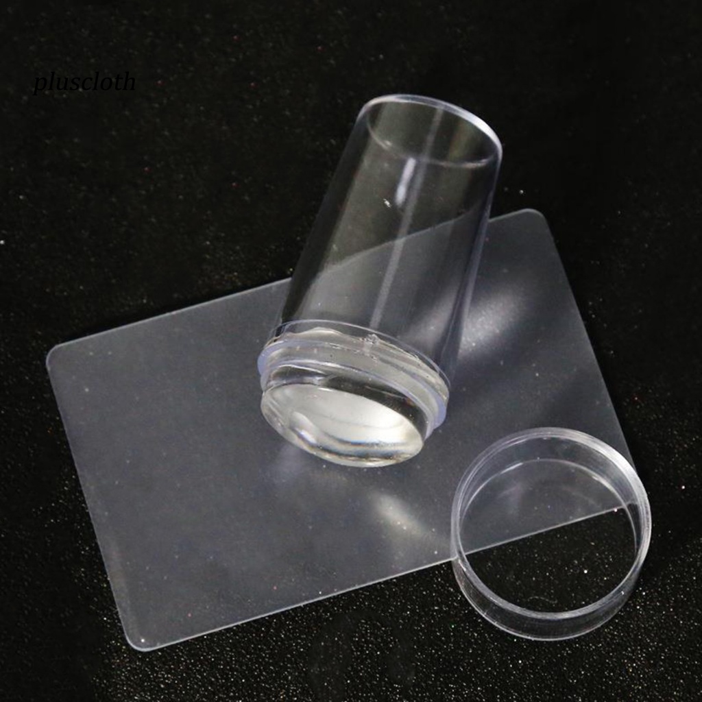 Set 2 Khuôn In Móng Tay Bằng Silicone Có Nắp Tiện Dụng