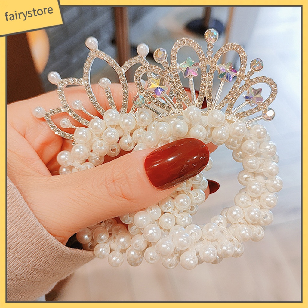 Dây Cột Tóc Hình Vương Miện Đính Đá Màu Sắc Lấp Lánh