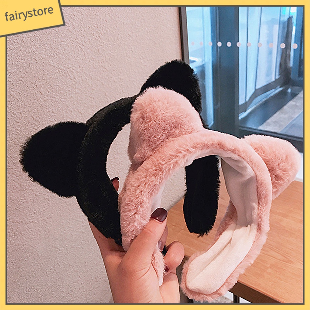 Băng Đô Tai Lông Nhung Mềm Mại Dễ Thương Dùng Rửa Mặt Cho Nữ