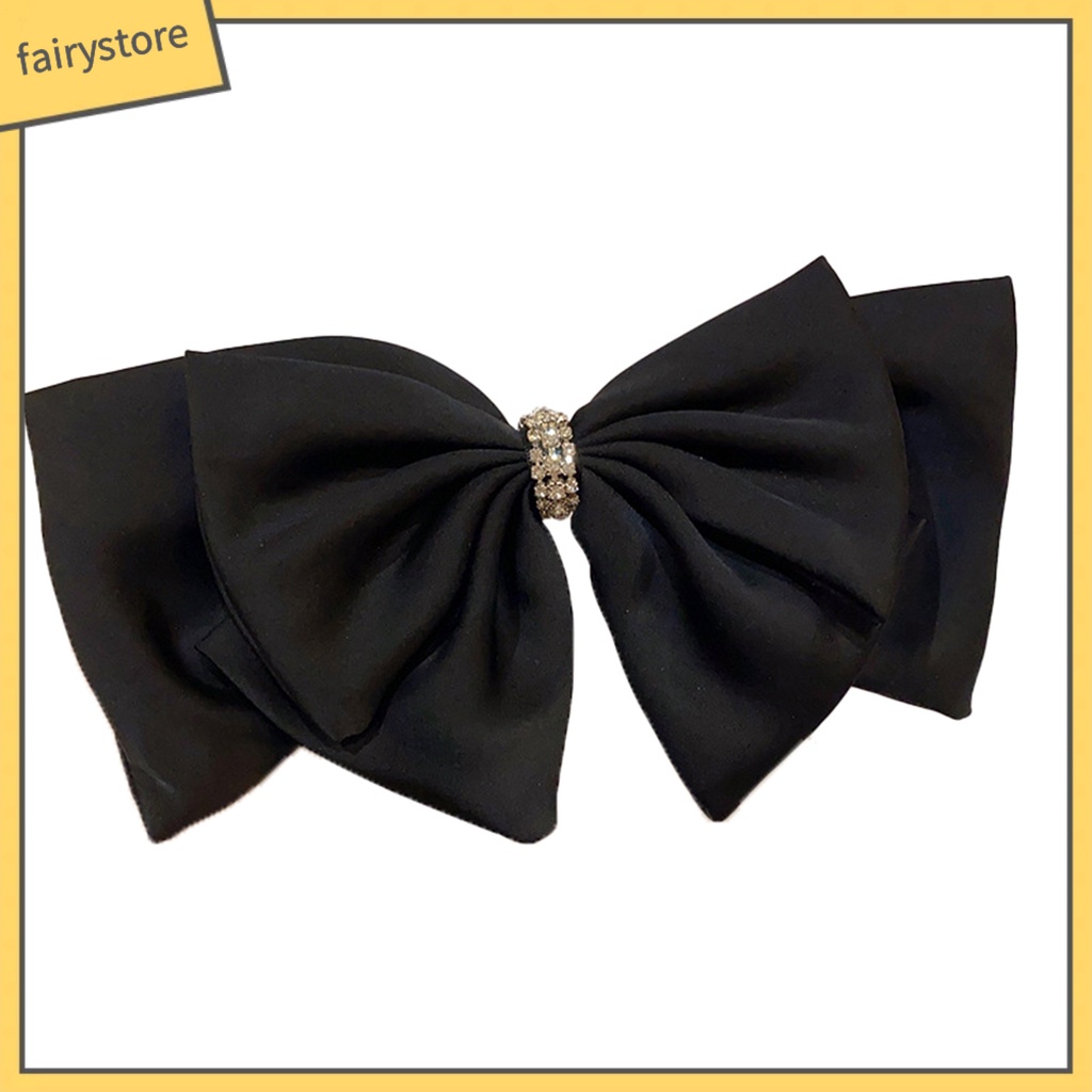 Kẹp Tóc Nơ Đính Đá Lấp Lánh Chống Trượt Hai Lớp Trang Trí Tóc