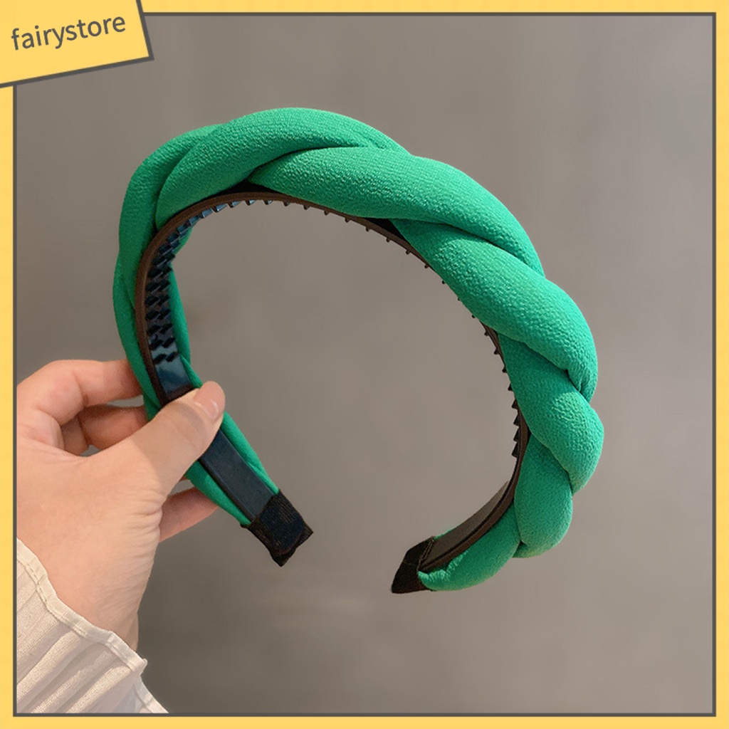 Băng Đô Cài Tóc Bằng Xốp Đàn Hồi Màu Sắc Trơn Cổ Điển Dành Cho Nữ