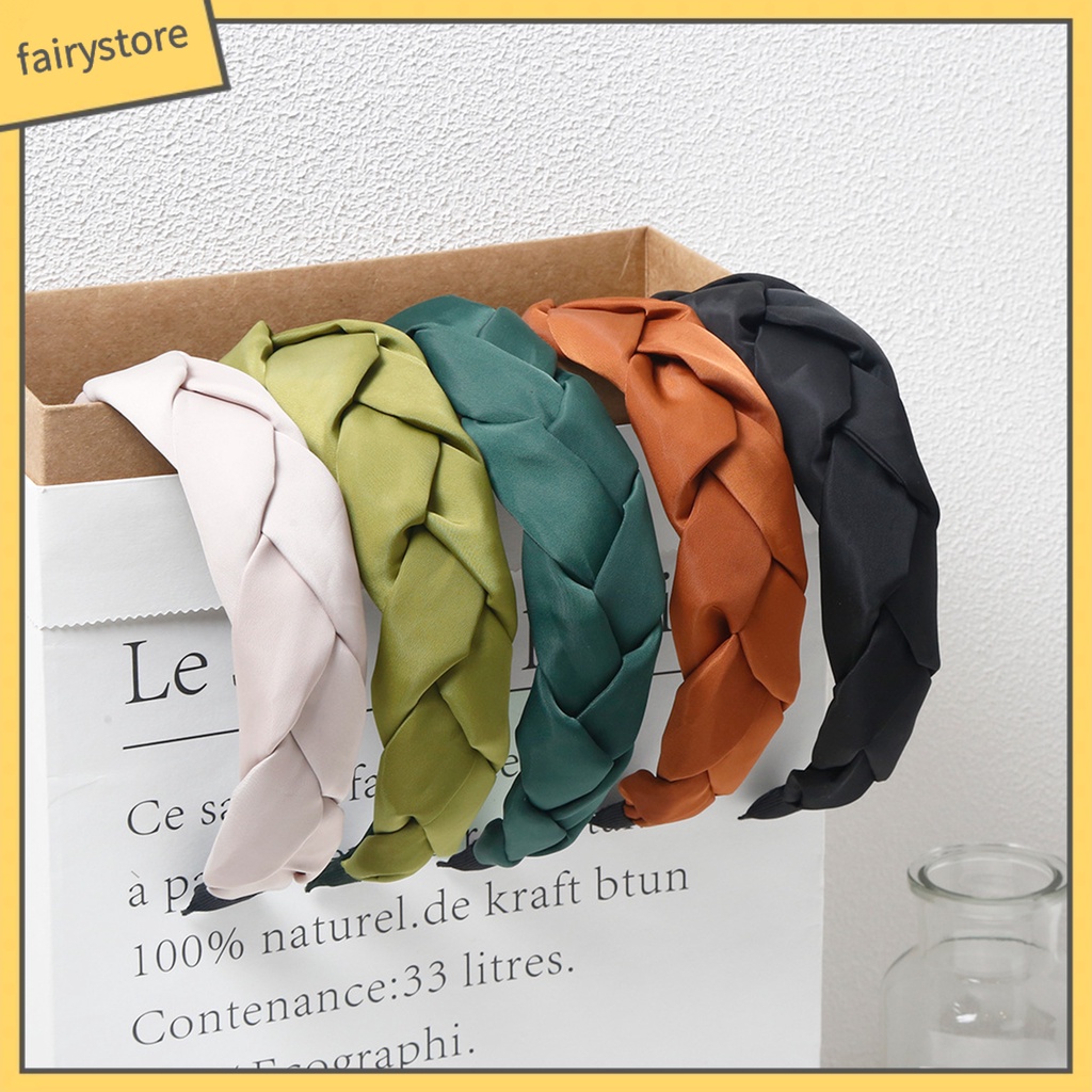 Băng Đô Cài Tóc Mềm Mại Co Giãn Chống Trượt Màu Trơn Thanh Lịch Dành Cho Nữ