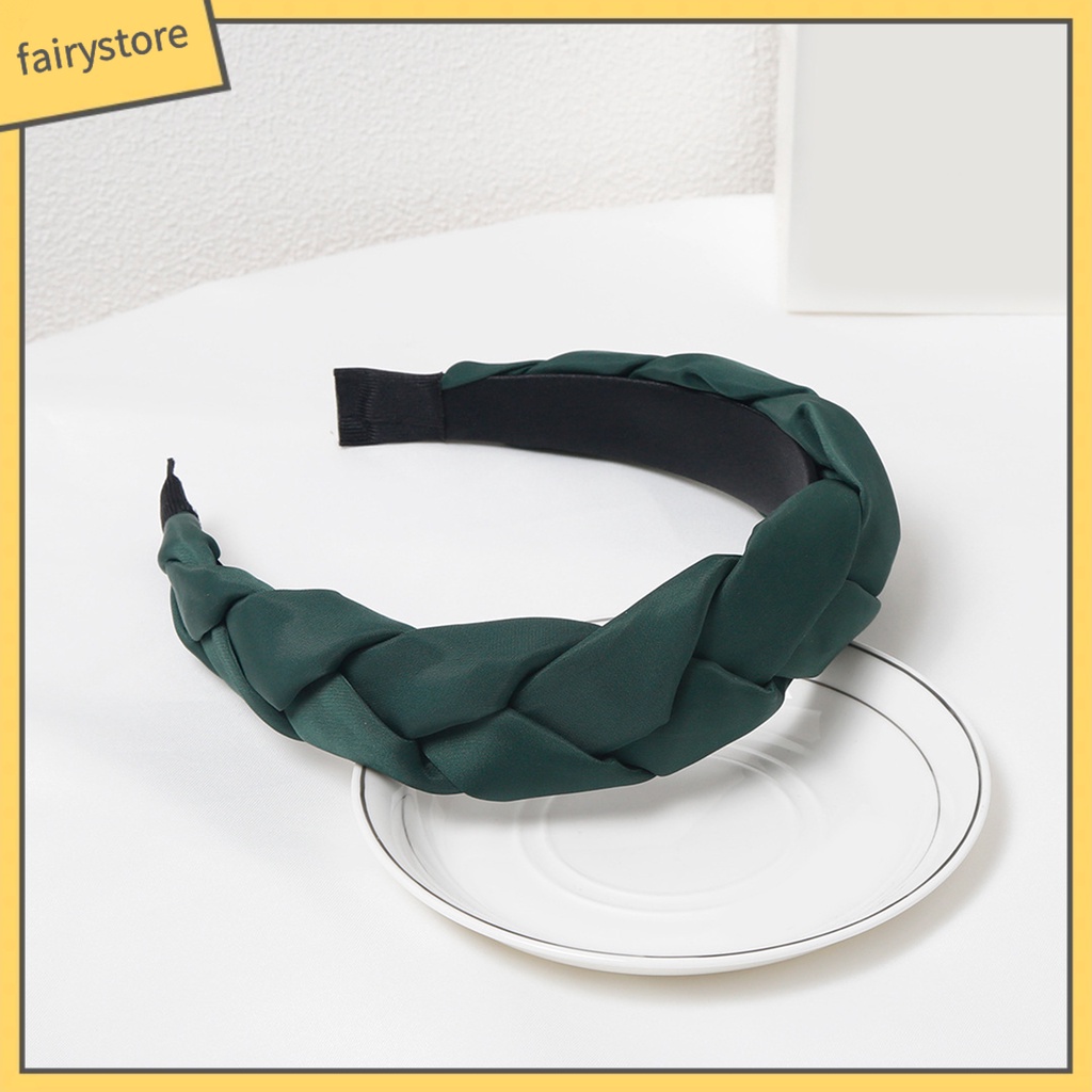 Băng Đô Cài Tóc Mềm Mại Co Giãn Chống Trượt Màu Trơn Thanh Lịch Dành Cho Nữ