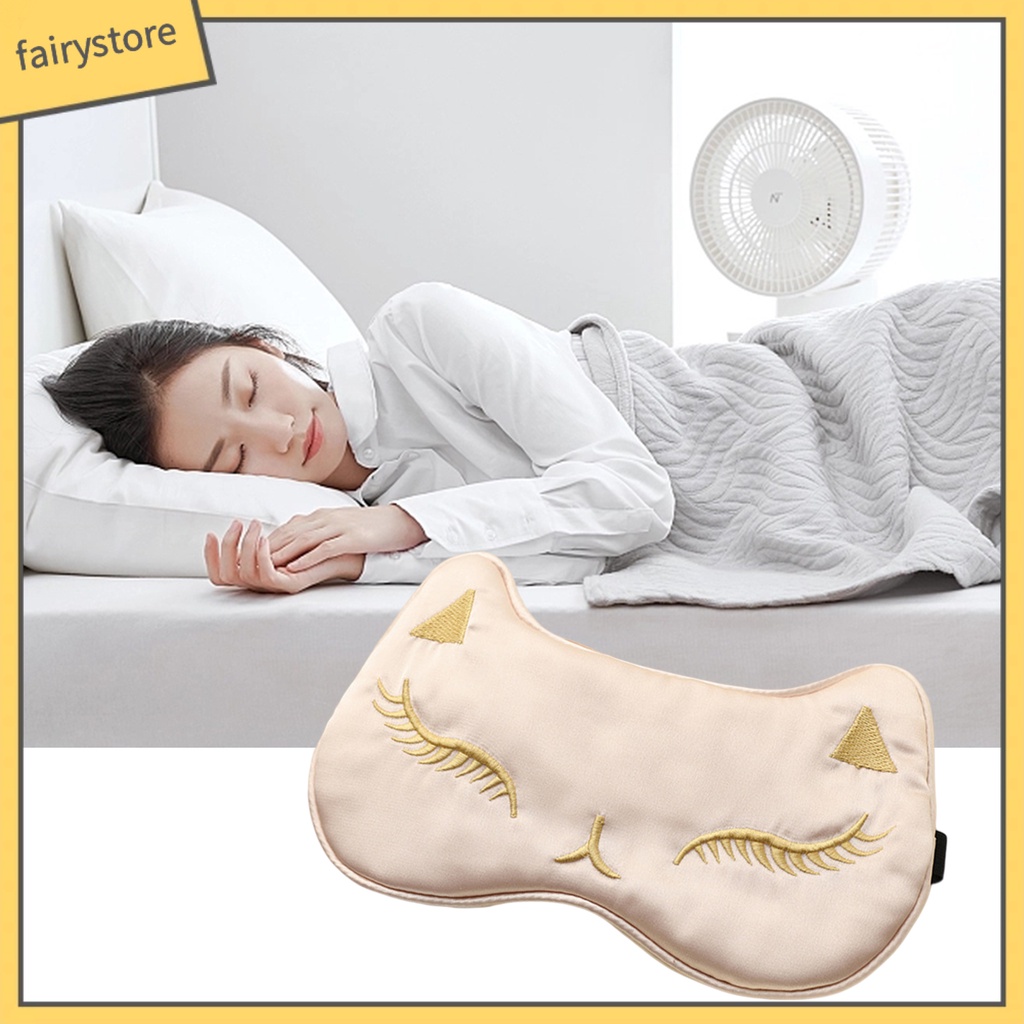 Miếng Dán Che Mắt Ngủ Làm Mát Thêu Họa Tiết Hoạt Hình Dễ Điều Chỉnh