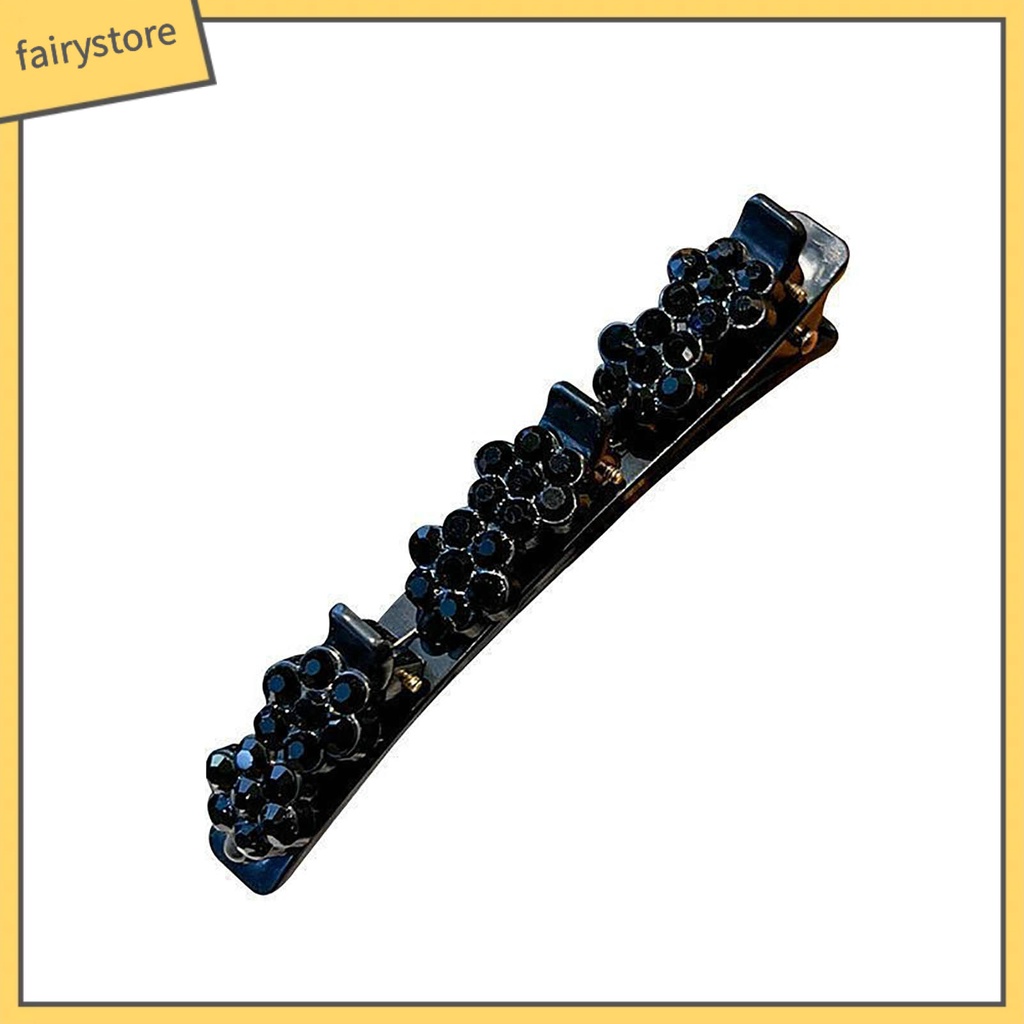 [FRO] Kẹp Tóc Mái Đôi Trang Trí Hoa Đính Đá Sáng Bóng Thanh Lịch Chống Rơi Phong Cách Hàn Quốc