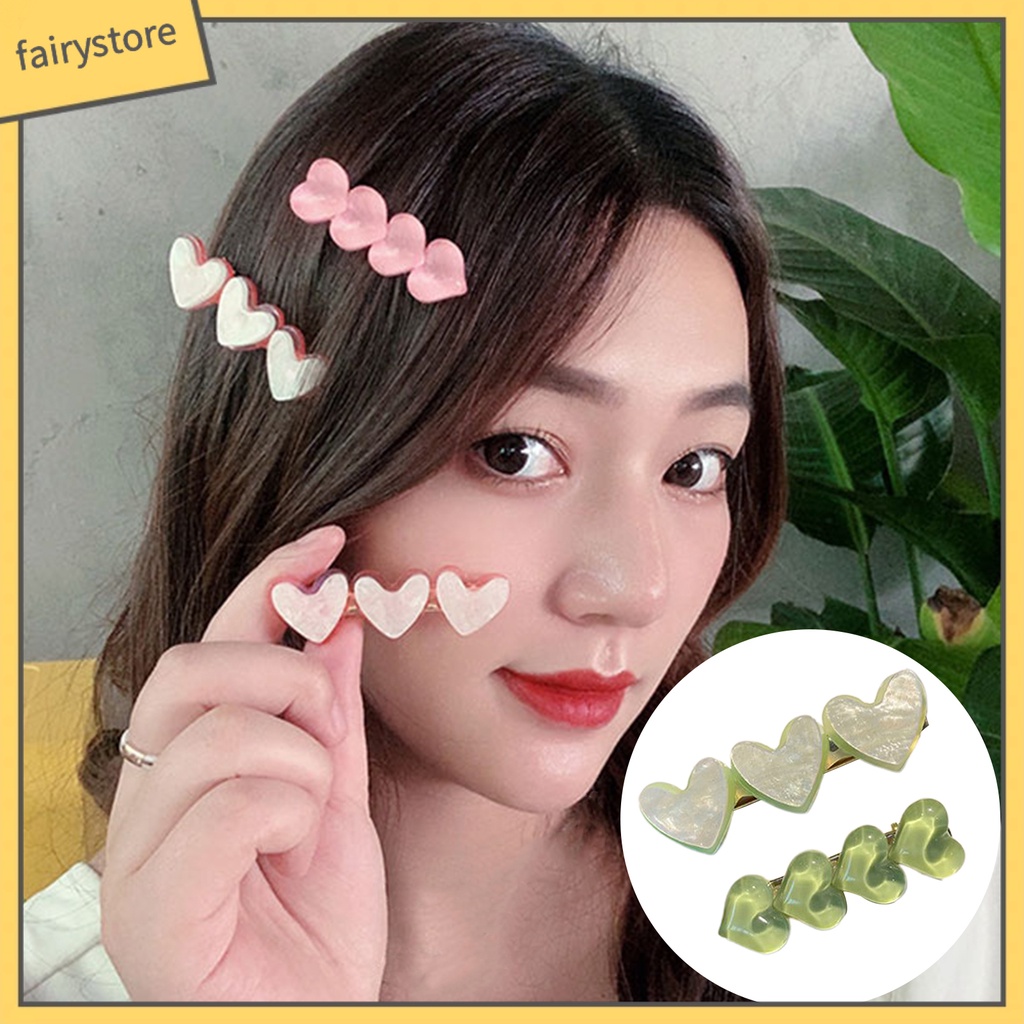 Set 2 Kẹp Tóc Hình Trái Tim Xinh Xắn Cho Nữ