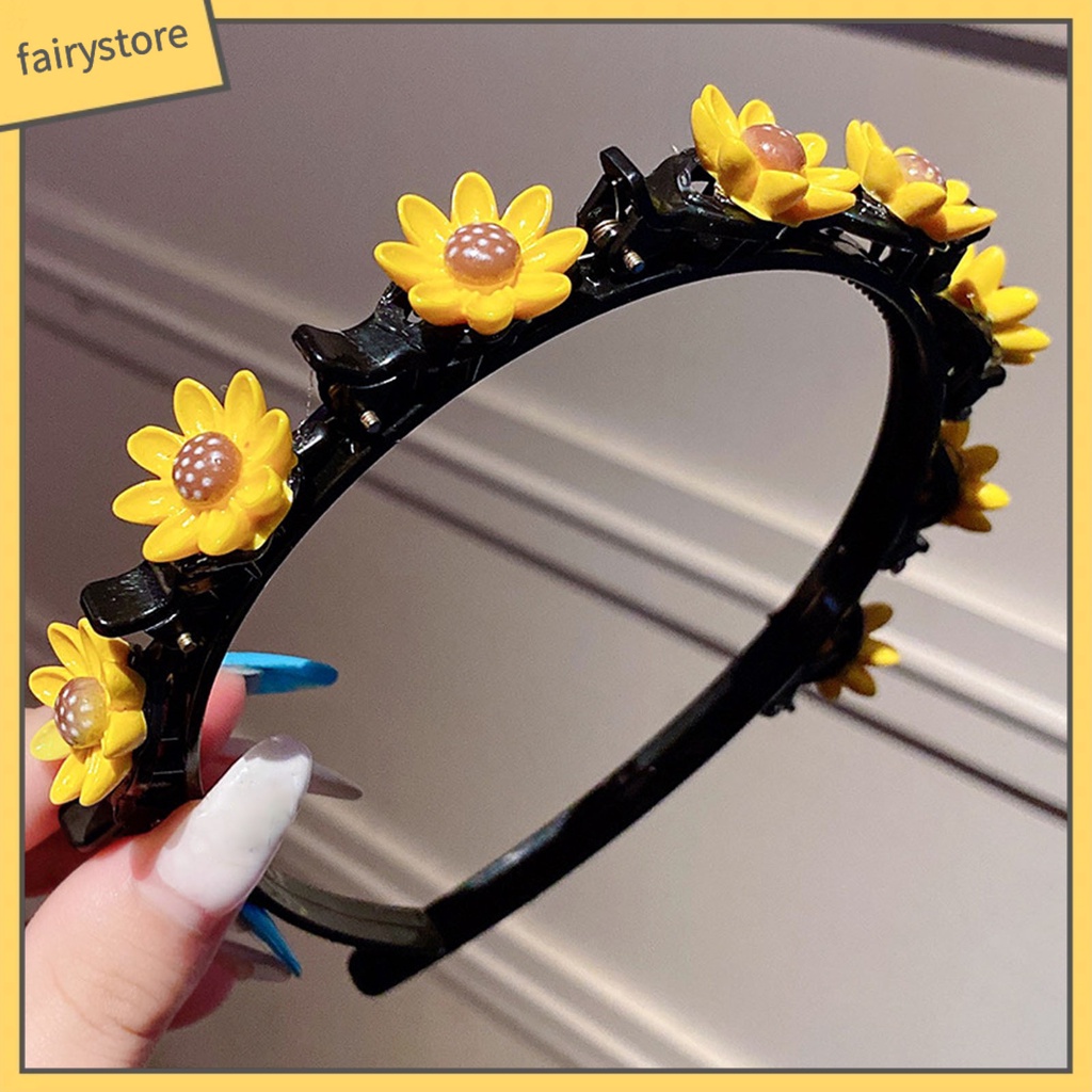 Băng Đô Cài Tóc Đính Hoa Phong Cách Hàn Quốc Tinh Tế Cho Bé Gái