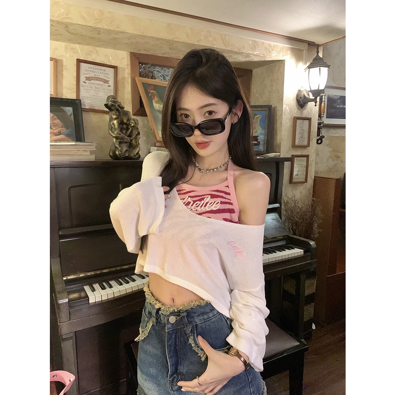 Áo Hai Dây Ngắn In Họa Tiết Thời Trang Mùa Hè 2023 Cho Nữ