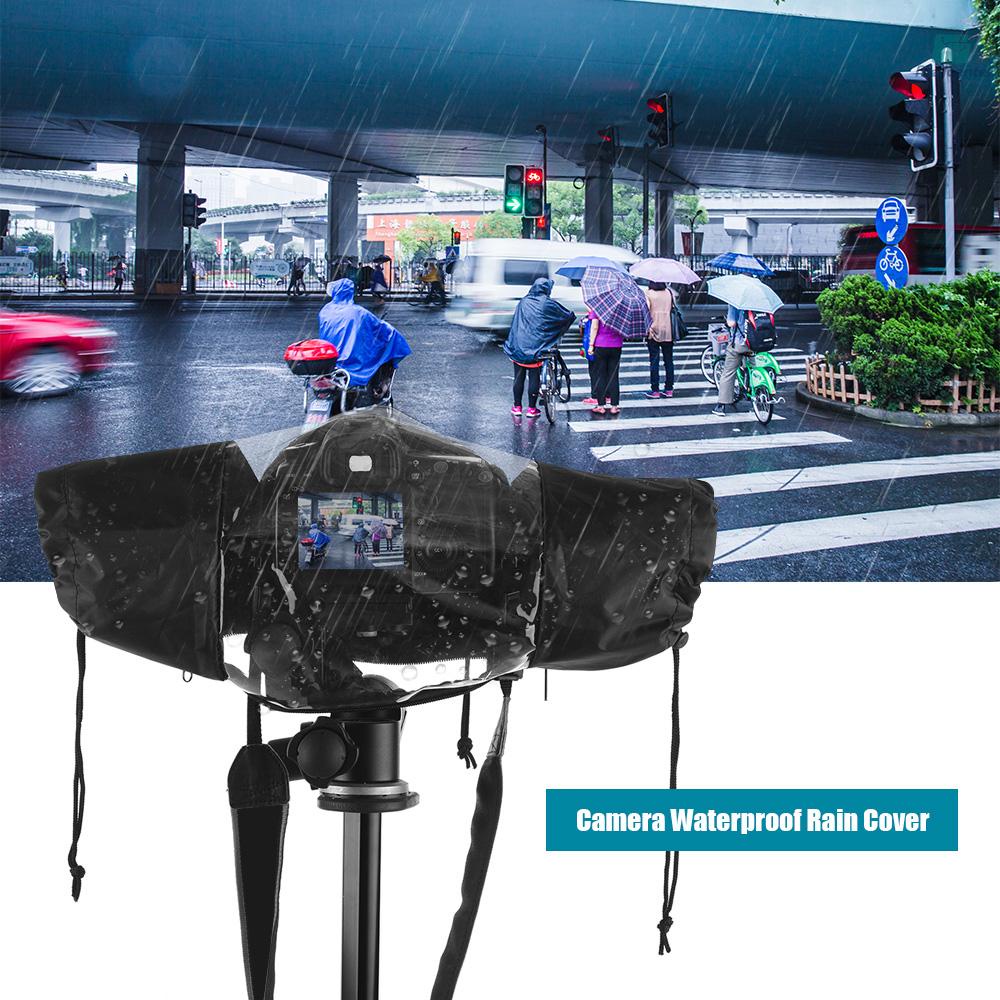 Standard Camera Waterproof Rain Cover Sleeve Protector Raincoat for    DSLR Cameras Black