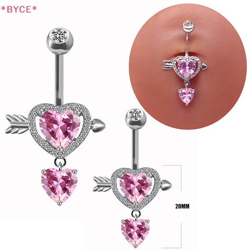 Khuyên Mũi Bằng Thép Không Gỉ Hình Trái Tim Đính Đá Thời Trang Mới