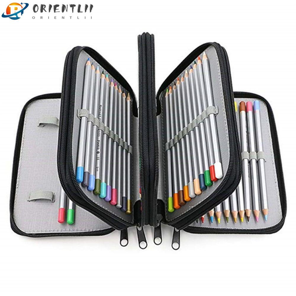 Túi Đựng Bút Bằng Nylon Hai Lớp Có Khóa Kéo Tiện Dụng