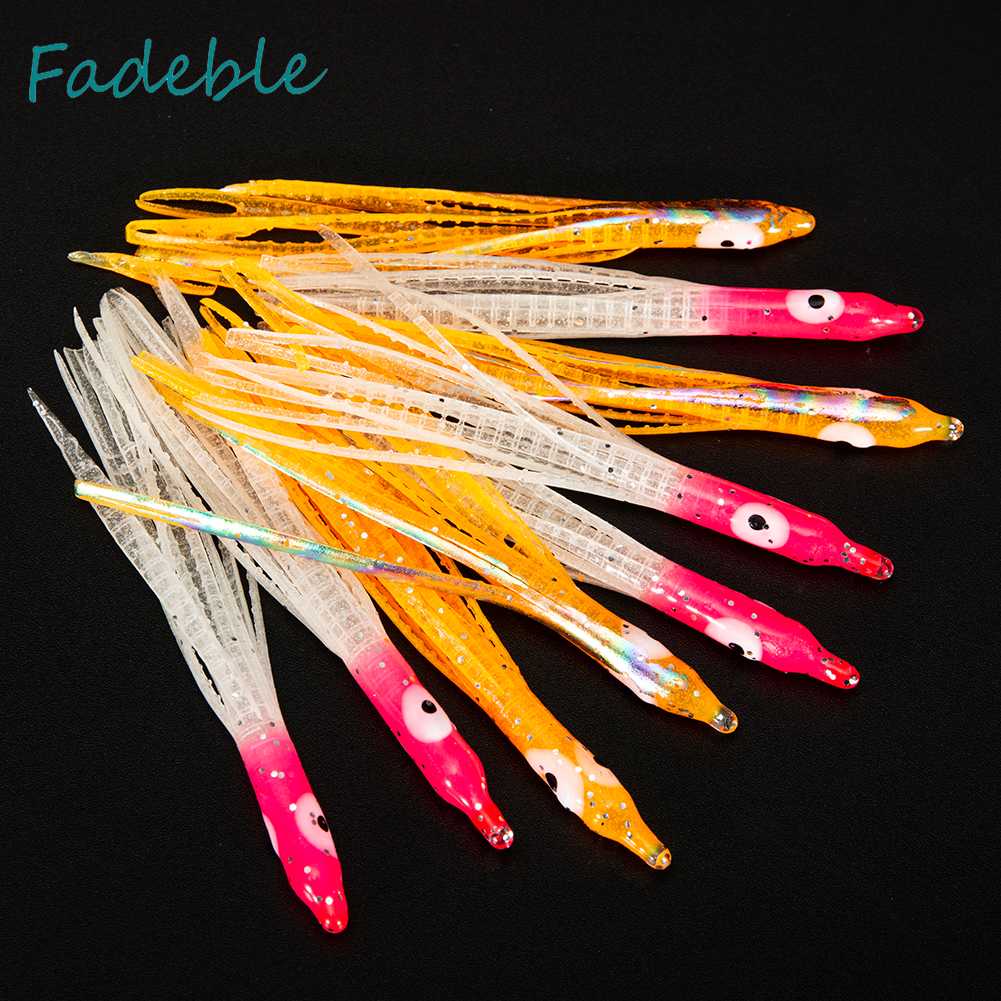 10 Mồi Mực Giả Mềm Phát Sáng Dùng Để Câu Cá