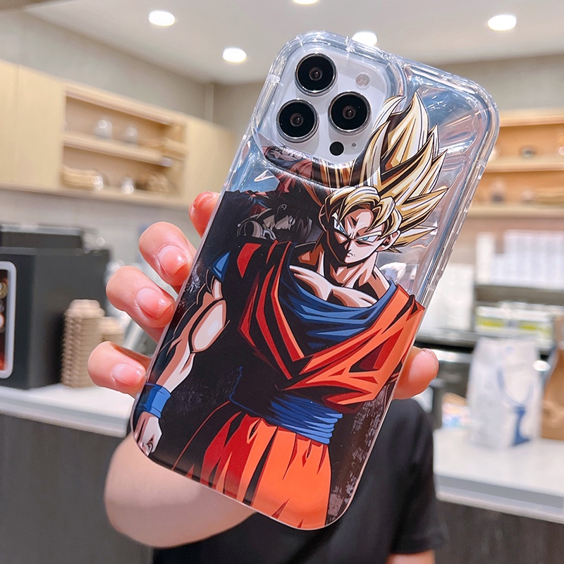 Ốp Điện Thoại Dẻo Màu Laser Họa Tiết Hoạt Hình Dragon Ball Cho iPhone 14ProMax 13 11 12 Pro Max 11