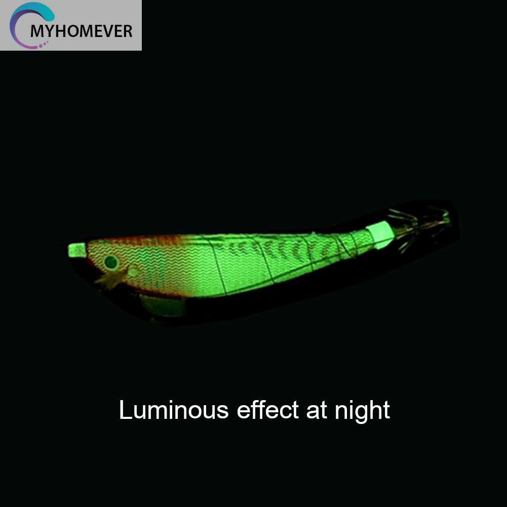 Mồi Câu Cá Giả Hình Tôm Bằng Gỗ Phát Quang Kích Thước 100mm 12g