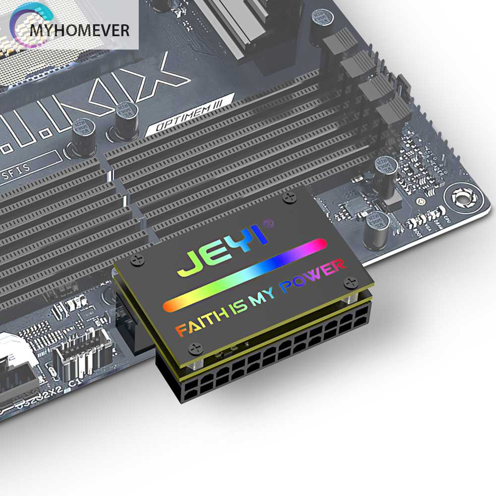 Adapter ATX 24Pin RGB Xoay 90 Độ 18 Chế Độ Đèn Có Thể Điều Chỉnh Cho Máy Tính Để Bàn