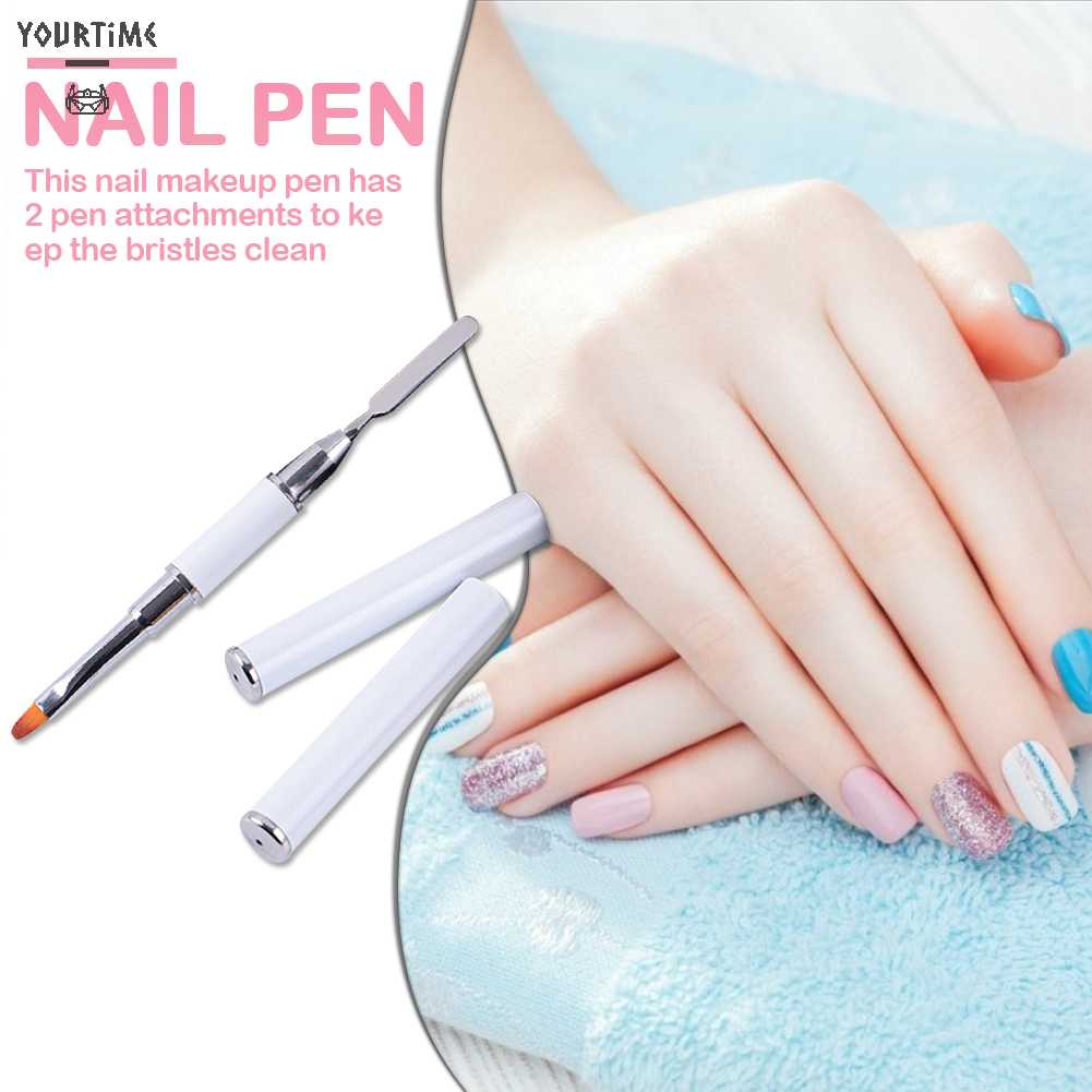 Cọ Hai Đầu Bằng Thép Không Gỉ Dùng Trang Trí Móng Nghệ Thuật