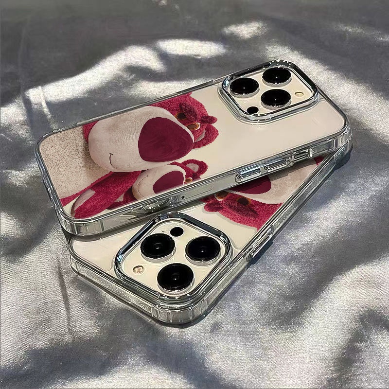 ✅Ốp Điện Thoại Mềm Chống Sốc Họa Tiết Gấu Và Dâu Tây QRH0 Cho Apple 11plus14proins Style 713 iPhone12 8 max