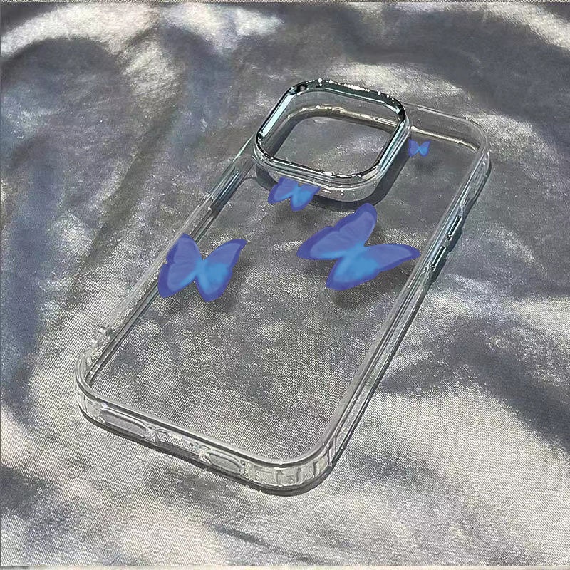 ✅Ốp Điện Thoại Dẻo Họa Tiết Bươm Bướm Màu Xanh Dương Thời Trang Chống Sốc Cho iPhone127 LF4U Maxplus 1114pro13 8
