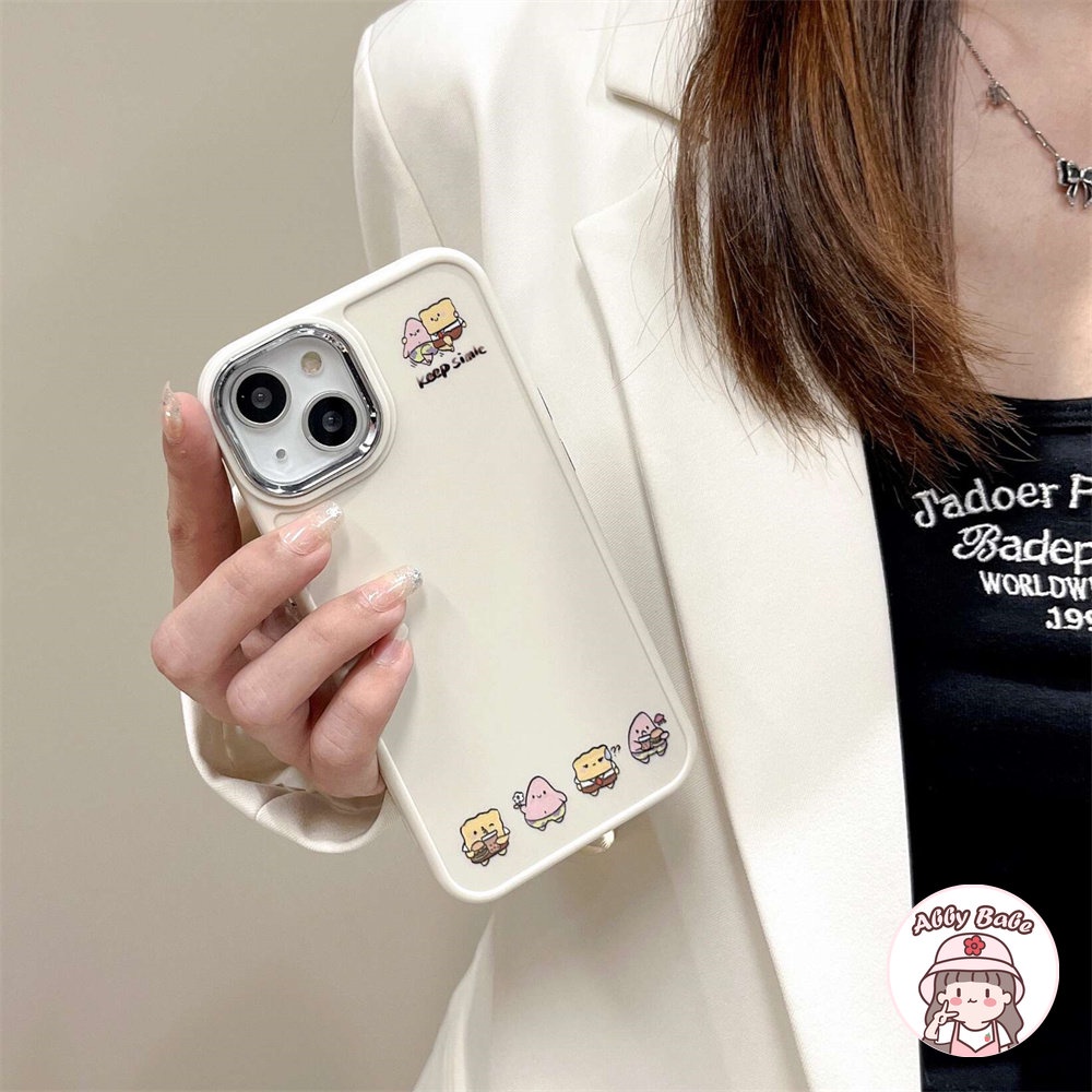 Ốp Điện Thoại TPU Dẻo Họa Tiết Hoạt Hình Spongebob Có Giá Đỡ Bảo Vệ Camera Cho IPhone 14 Pro Max 11 12 Pro Max