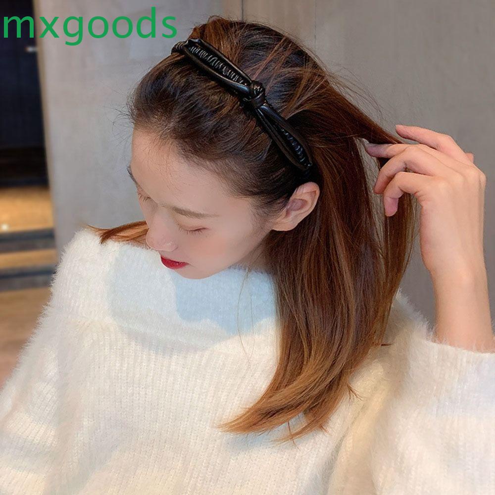 Băng đô cài tóc rửa mặt Bằng Da PU Mỏng Phong Cách Vintage