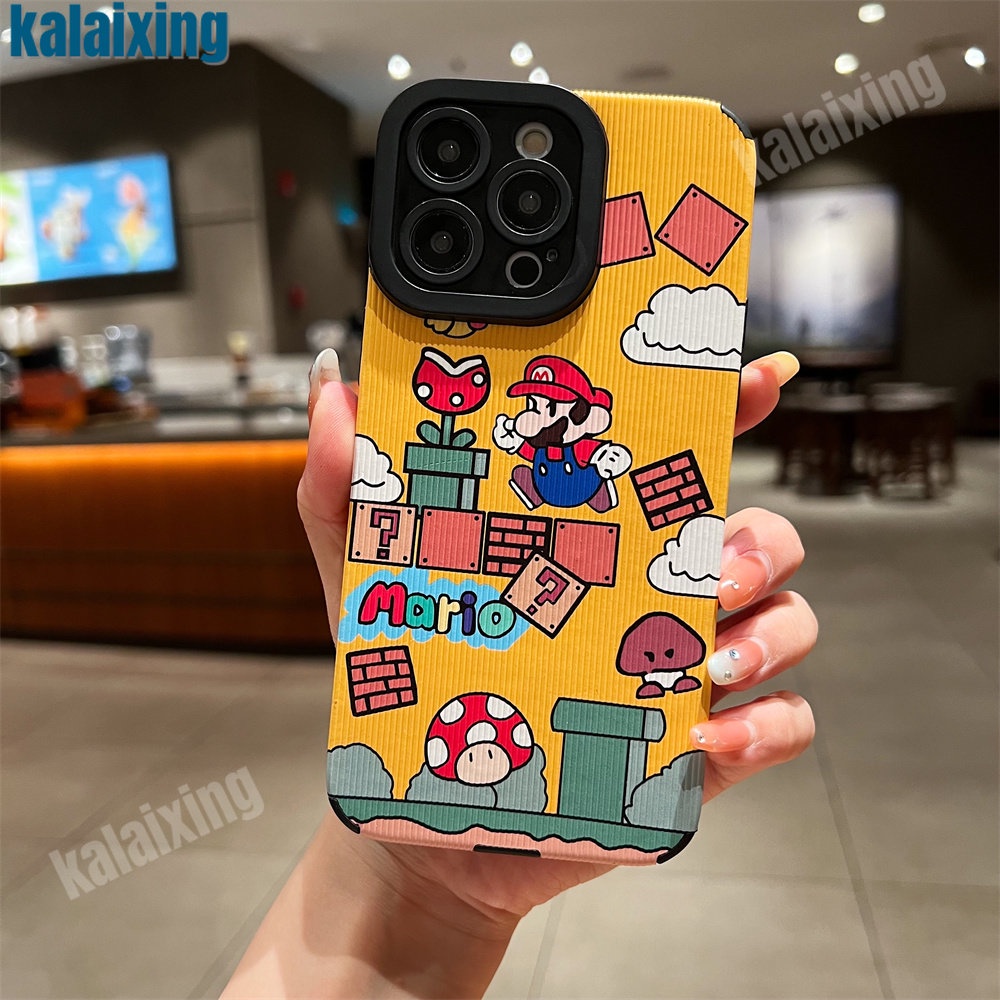 Ốp Điện Thoại Da Mềm Hình Super Mario Cho iPhone 11 12 13 14 Pro Max 14 Plus Xs Max X XR 7 8 Plus