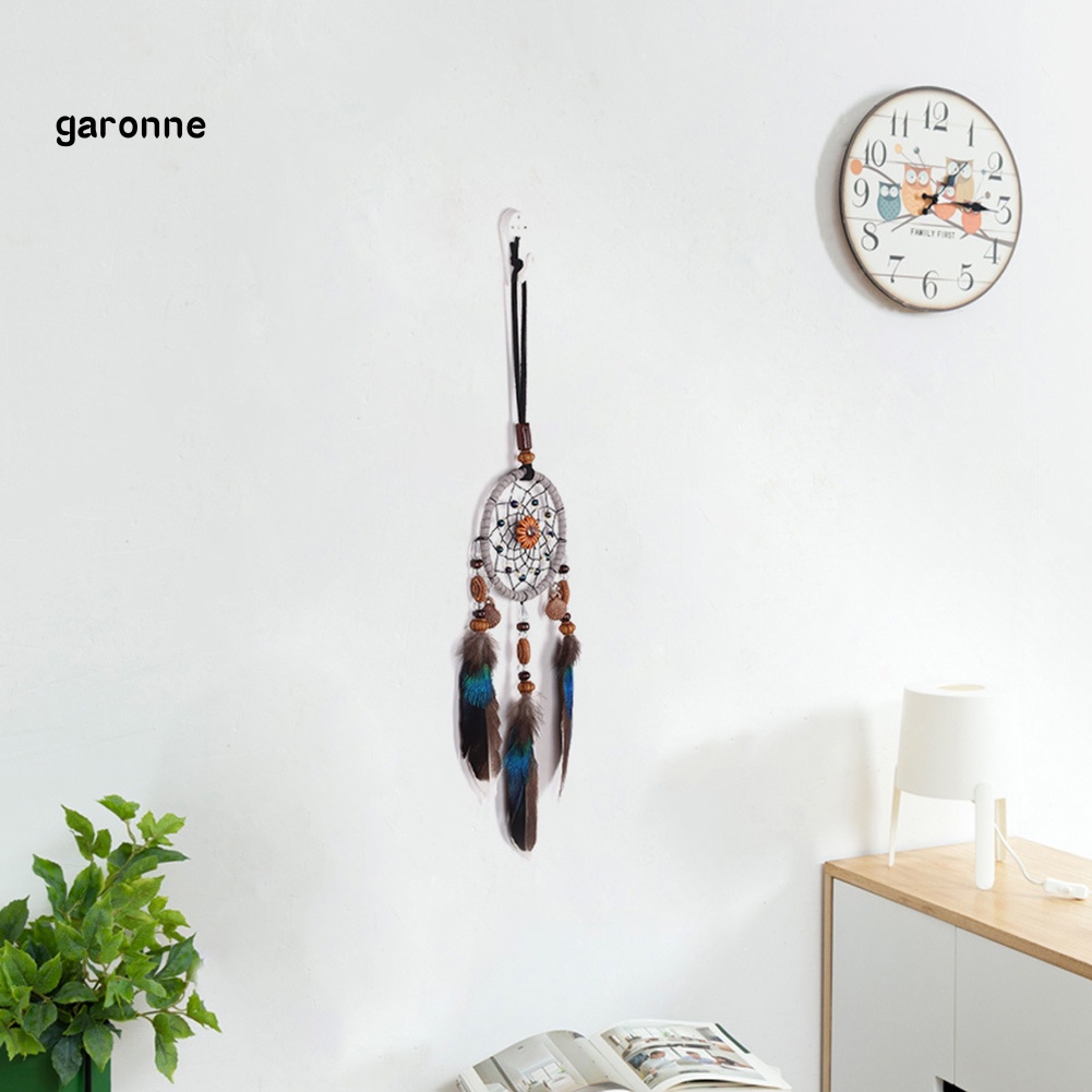 Dreamcatcher Đính Lông Vũ Treo Trang Trí Phong Cách Vintage