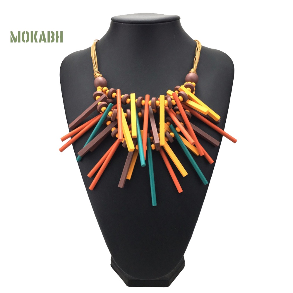 [Mok Abh] Vòng Cổ Kết Hạt Gỗ Châu Phi