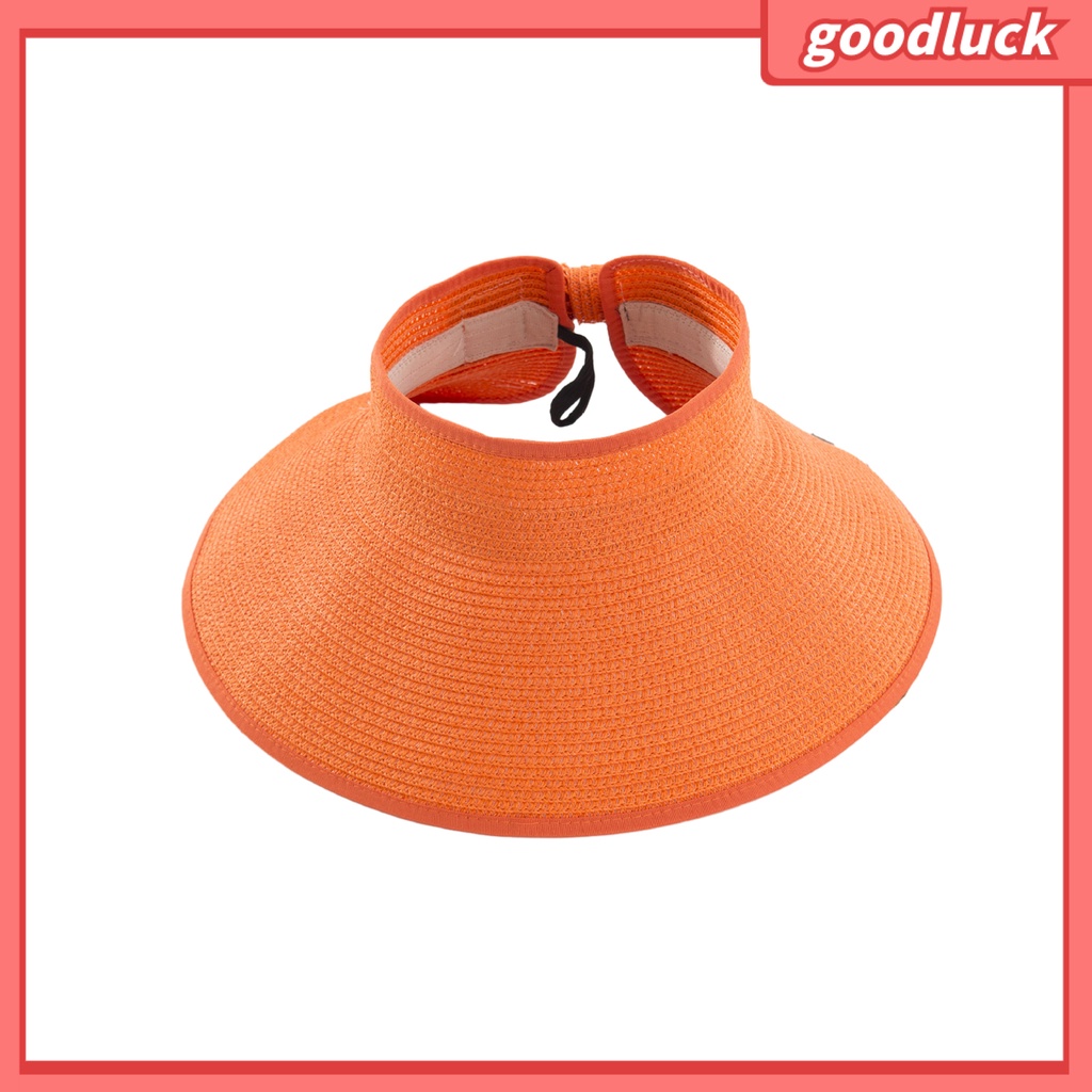 Mũ Chống Nắng Rộng Vành Hở Chóp Hấp Thụ Mồ Hôi Đính Nơ Sau Lưng