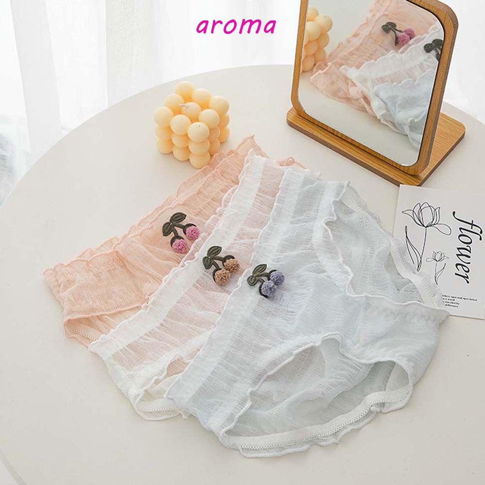 Quần Lót Ren Lưới Trong Suốt In Họa Tiết Cherry Ngọt Ngào Quyến Rũ Cho Nữ