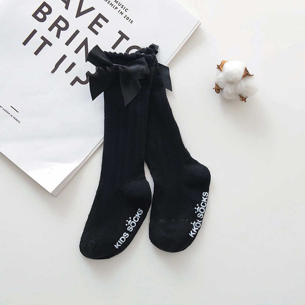 Tất Dài Ngang Gối Vải Cotton Mềm Mại Dễ Thương Cho Bé