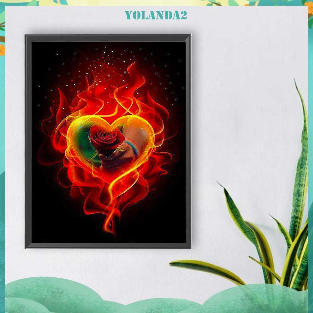 Tranh Đính Đá Kim Cương Toàn Bộ 5D DIY Hình Vẽ Hoa Trang Trí Nhà Cửa