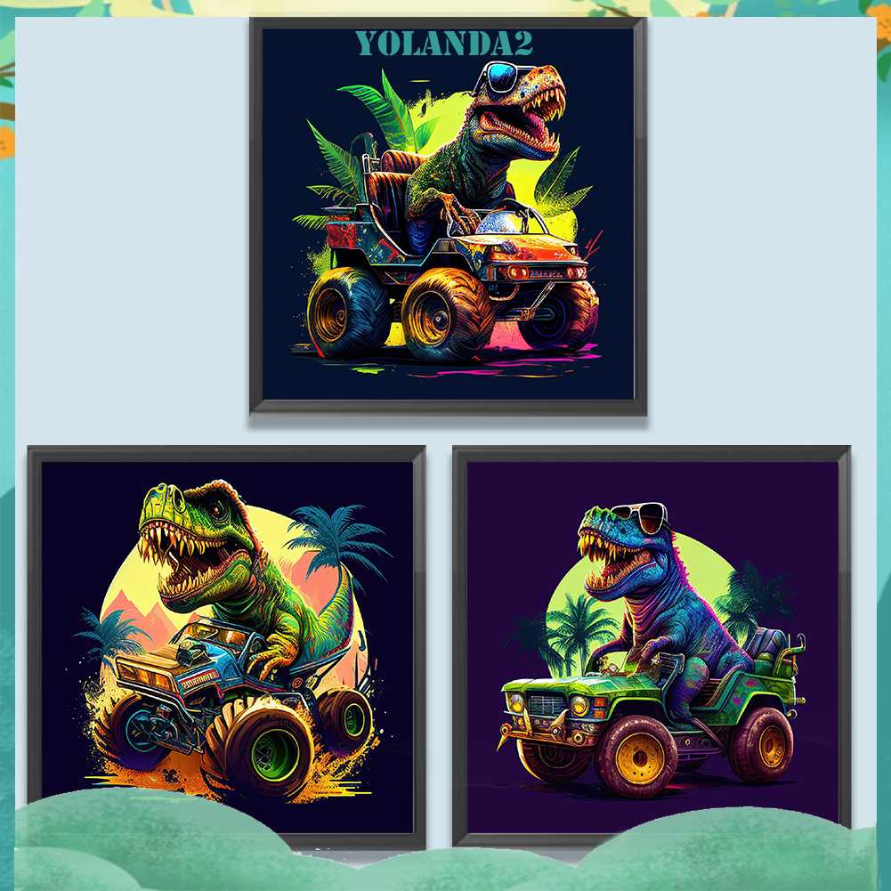 Tranh Đính Đá Kim Cương Toàn Bộ 5D DIY Hình Khủng Long