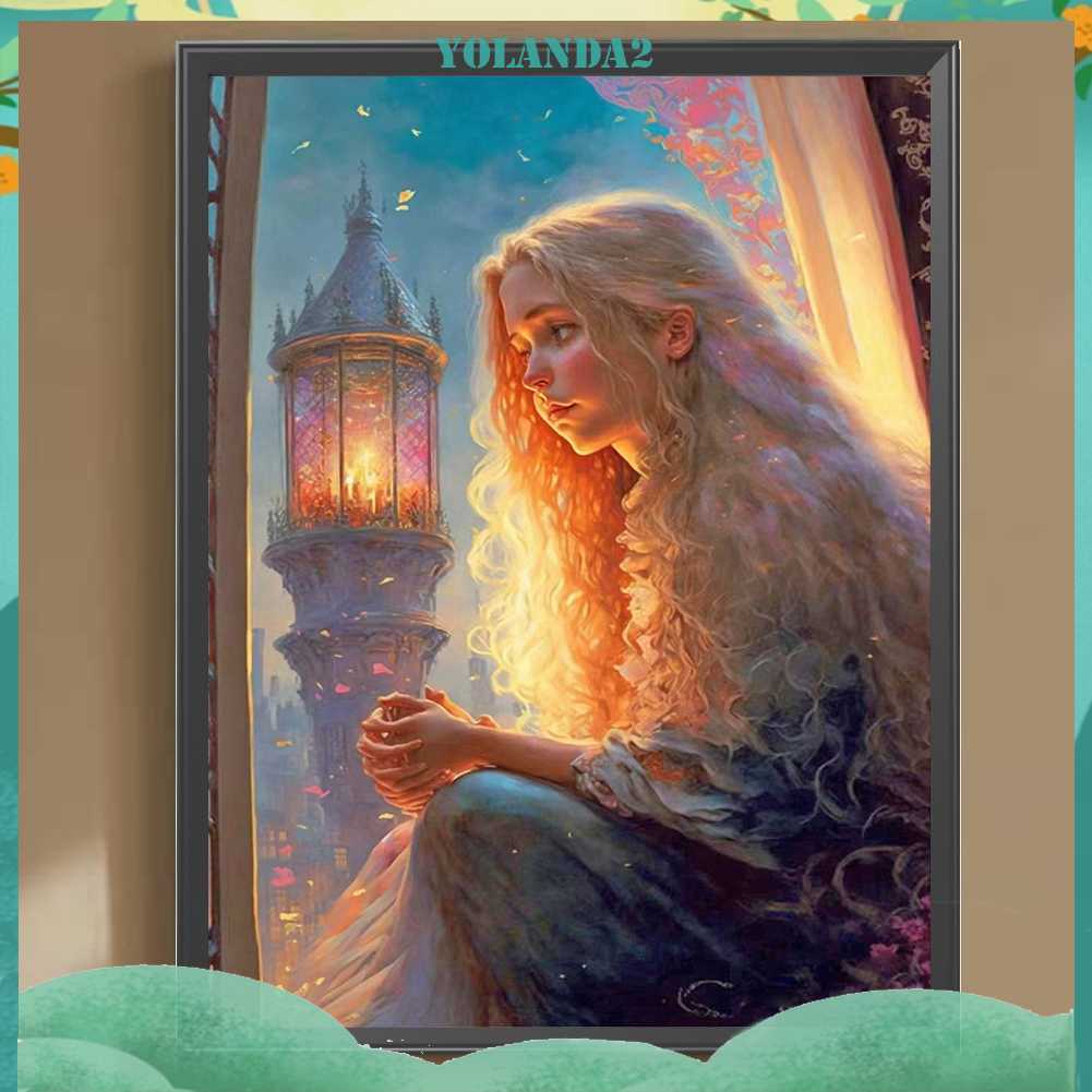 Tranh Đính Đá Kim Cương Toàn Bộ 5D DIY Hình Vẽ Cô Gái Trang Trí Nhà Cửa