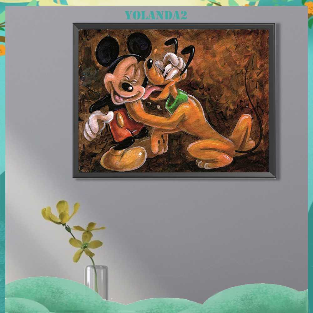 Tranh Đính Đá Kim Cương Toàn Bộ 5D DIY Hình Vẽ Chuột Mickey