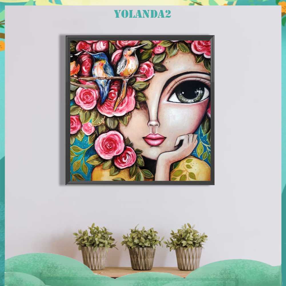 Tranh Đính Đá Kim Cương Toàn Bộ 5D DIY Hình Vẽ Cô Gái Trang Trí Nhà Cửa