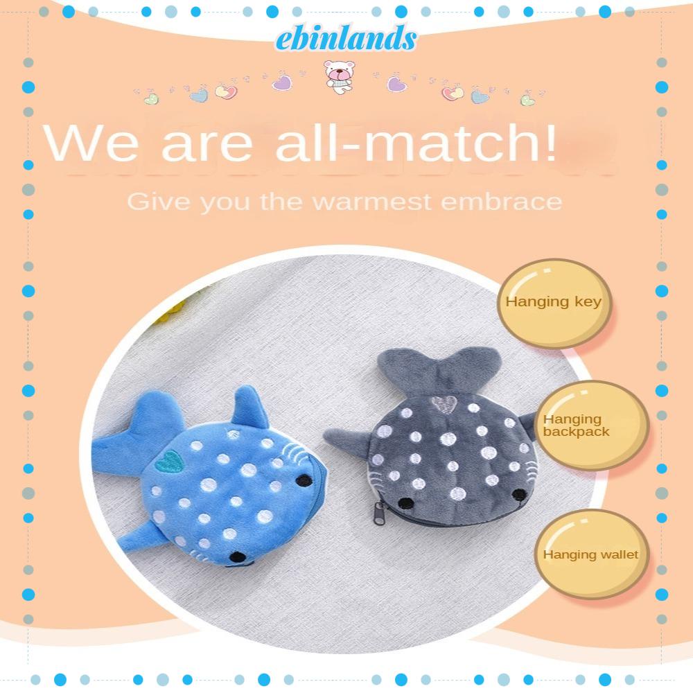 Túi Đựng Chìa Khóa / Ví Tiền Hình Cá Mập Nhồi Bông Xinh Xắn