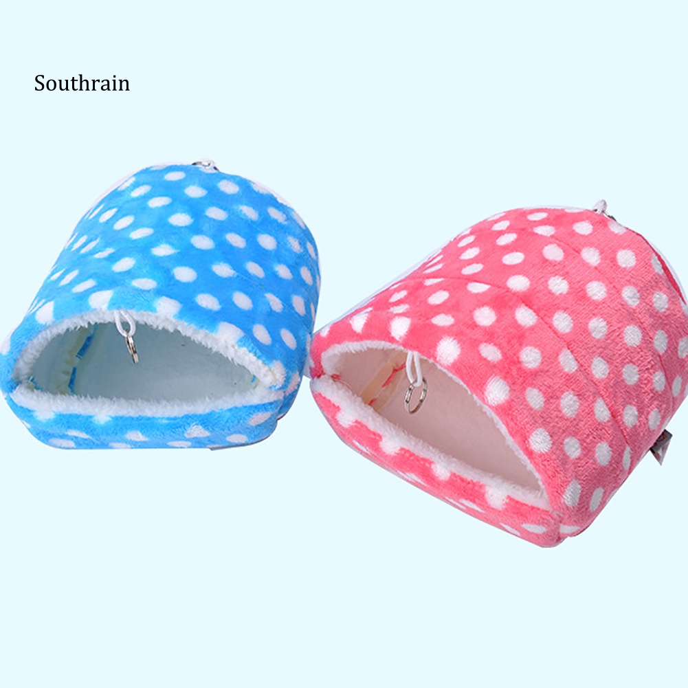 Nhà Treo Mềm Mại Họa Tiết Chấm Bi Cho Hamster Chinchilla