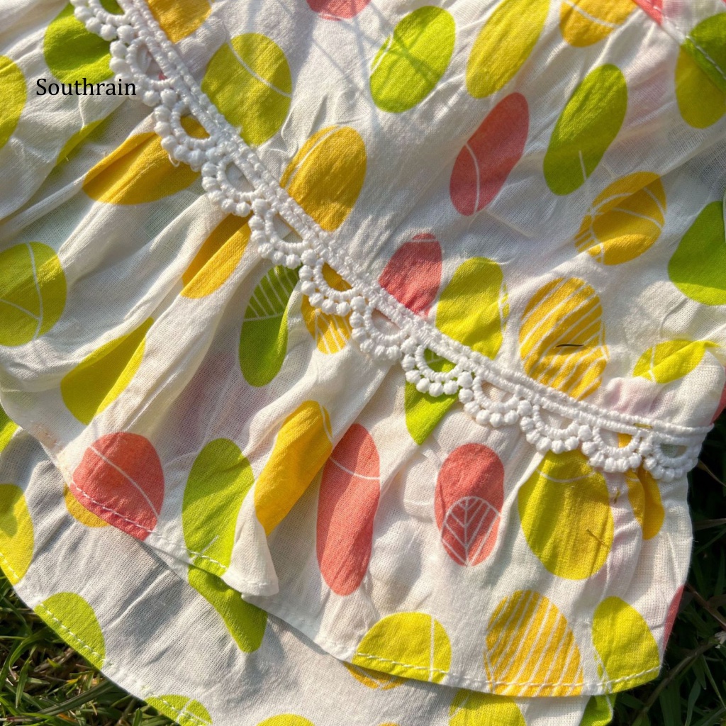 Đầm Hai Dây Dáng Dài In Họa Tiết Tươi Mới Thời Trang Cho Cún Cưng