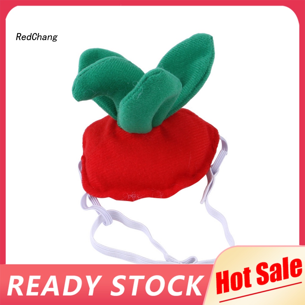 Mũ Beanie Hình Trái Dâu Xinh Xắn Thân Thiện Với Da Cho Thú Cưng