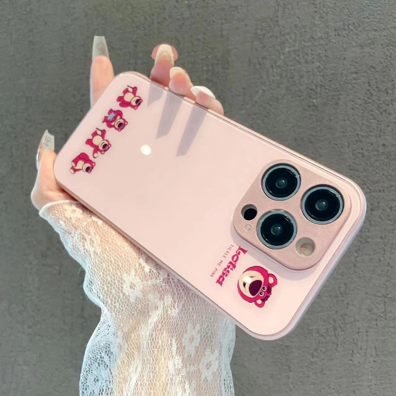 Ốp Điện Thoại Mặt Kính Họa Tiết Gấu Dễ Thương Cho Iphone 14 13 12Pro 11 8plus X Xsmax