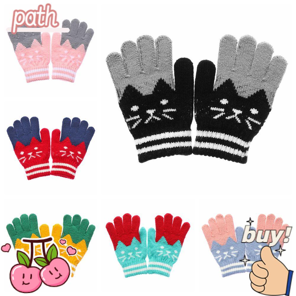 Găng Tay Đan Len Dày Dặn Dễ Thương Cho Bé 4-10 Tuổi