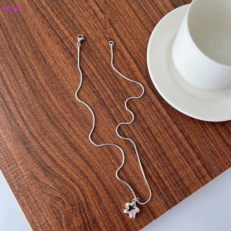 {Ffsd} Mặt Vòng cổ Rỗng Đính Đá Zircon Hình Ngôi Sao Trái Tim Màu Hồng Cho Nữ