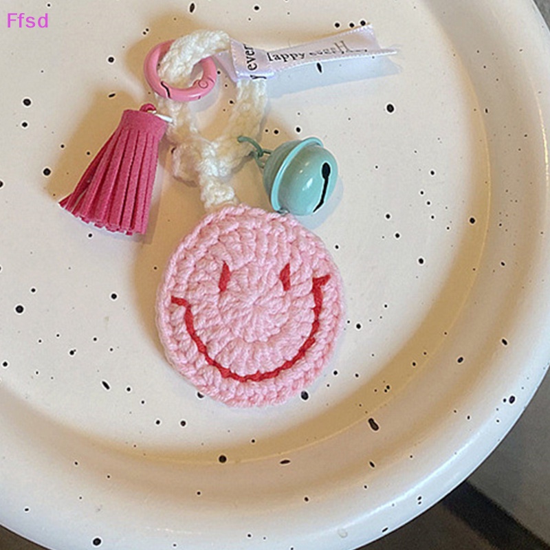 {Ffsd} Móc Khóa Dây Tua Rua Đan Thủ Công Mặt Cười Thời Trang Sáng Tạo Có Chuông Cho Nữ * Hàng Bán Chạy *