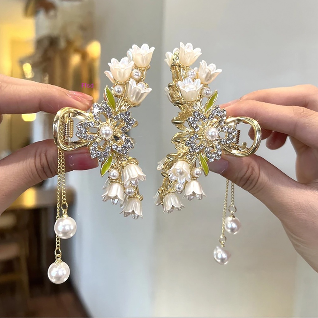 {Ffsd} Kẹp Tóc Đuôi Ngựa Đính Đá Phối Tua Rua Phong Cách Cổ Điển Thanh Lịch Thời Trang Cho Nữ * Bán Chạy